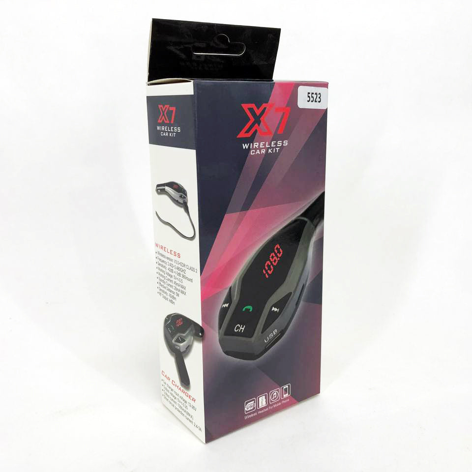 Автомобильный трансмиттер FM MOD. X7 BT модулятор Bluetooth Золотой, ФМ модулятор в машину. Цвет: черный