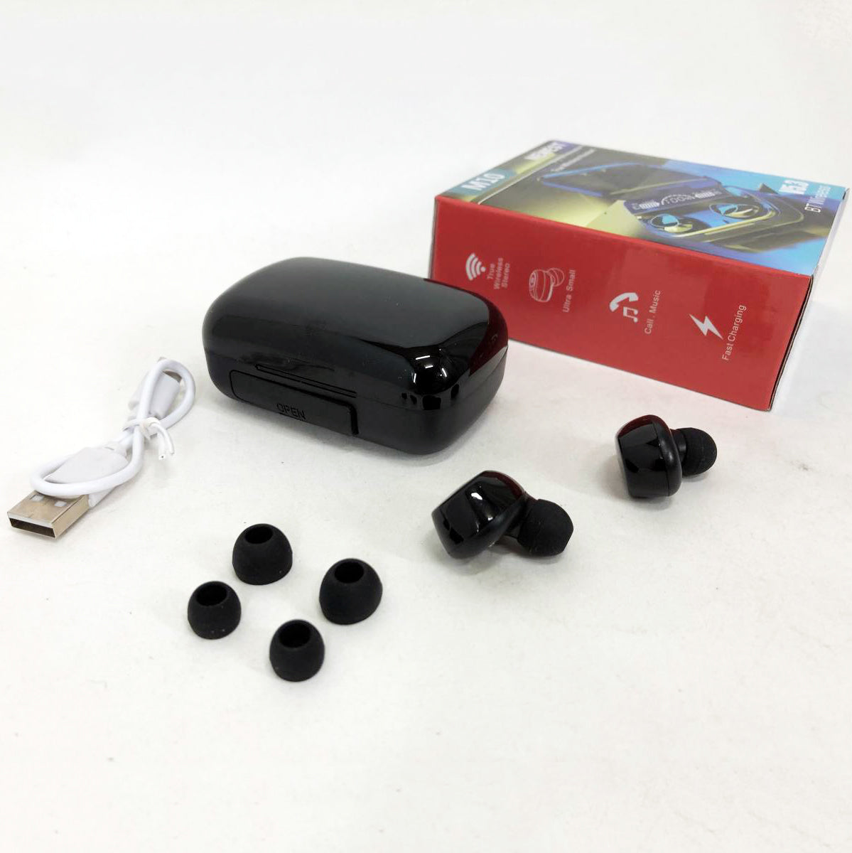 Беспроводные наушники M10 с микрофоном и док станцией-кейсом, беспроводные bluetooth наушники-гарнитура