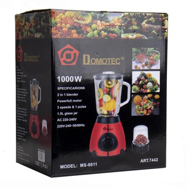 Блендер стационарный с кофемолкой DOMOTEC MS-6611 1000 Вт, Блендер для детского пюре, Блендер для дома