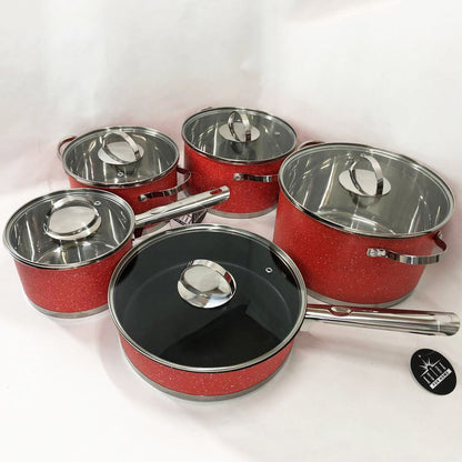 Набор посуды 10 предметов ASTRA A-2510, набор кастрюль с антипригарным покрытием, хорошие кастрюли