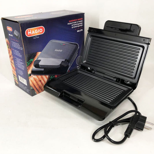 Бутербродница MAGIO MG-378 750 Вт c антипригарным покрытием, Настольный гриль электрический-прижимной