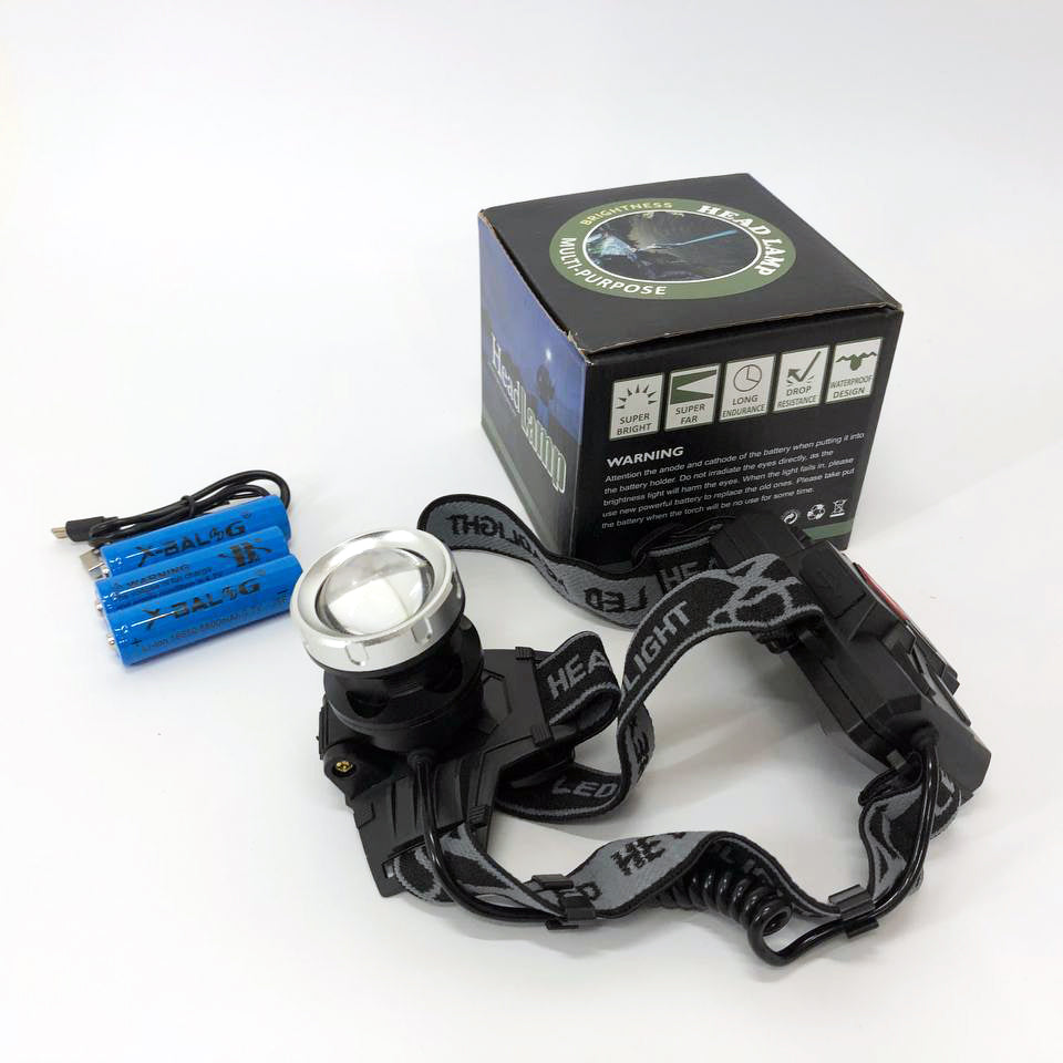 Фонарик на голову Bailong BL-8070-P50, LED налобный аккумуляторный фонарь, фонарь на голову для рыбалки