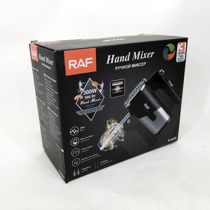 Миксер ручной на кухню RAF R-6630 5 скоростей 2 насадки 300 W, двухвенчиковый миксер, миксер для взбивания