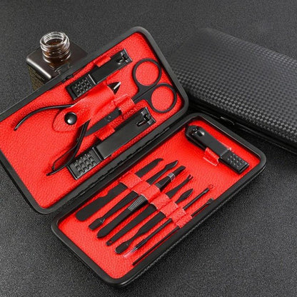 Маникюрный набор для ухода за ногтями, бровями и лицом на 12 предметов, Маникюрные наборы для мужчин