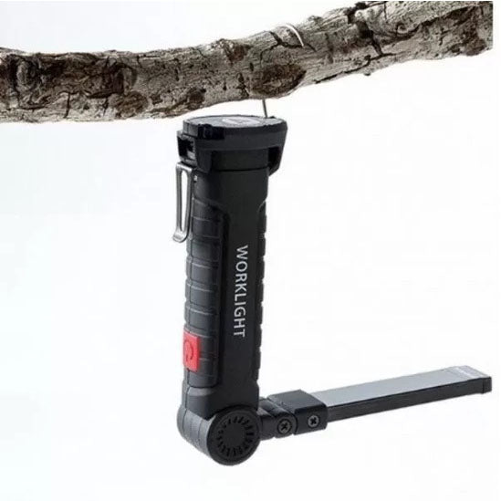 Светодиодный фонарь кемпинг W52 SMD + COB, красный + белый, магнит, крючок, кемпинговый складной фонарь