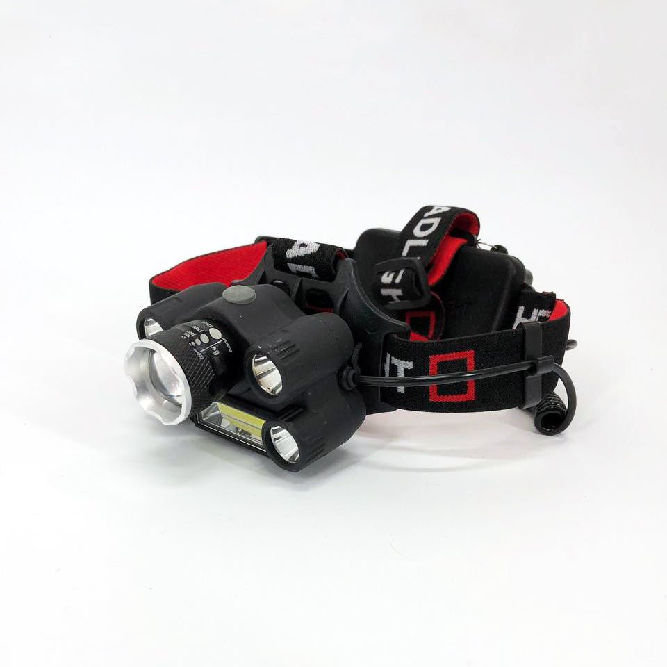 Фонарик налобный Bailong BL-T64-T6+4XPE, светодиодный фонарь на лоб, мощный налобный фонарь для рыбалки