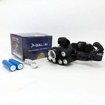 Яркий светодиодный налобный фонарь Bailong Police BL-T78 5 led белый, налобный фонарик с usb зарядкой