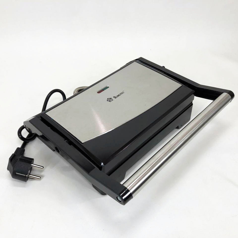 Гриль электрический Domotec MS-7708 контактный прижимной с антипригарным гранитным покрытием 1000 W