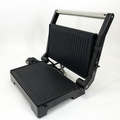 Гриль электрический Domotec MS-7708 контактный прижимной с антипригарным гранитным покрытием 1000 W