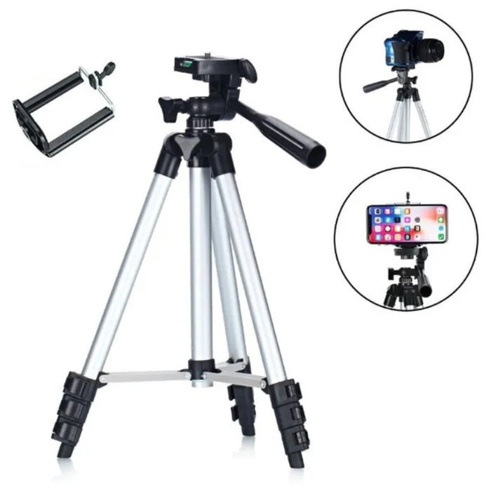 Штатив для телефона и фотоаппарата Tripod 3110 PRO портативный трипод 0,35-1.02м высота. Цвет: серебряный