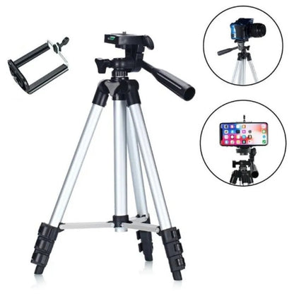 Штатив для телефона и фотоаппарата Tripod 3110 PRO портативный трипод 0,35-1.02м высота. Цвет: серебряный