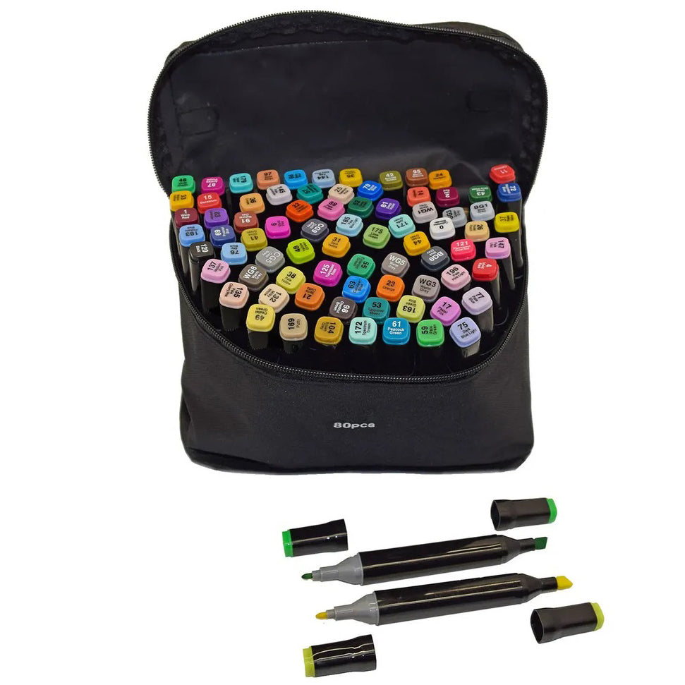 Двусторонние маркеры touch, двусторонние маркеры 80 шт, Професиональные маркеры для графики и живописи
