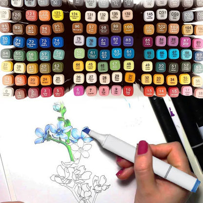 Двусторонние маркеры touch, двусторонние маркеры 80 шт, Професиональные маркеры для графики и живописи