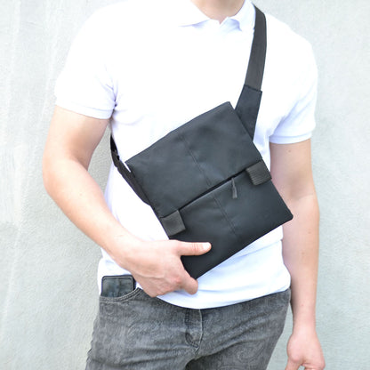 Тактический мессенджер, Мужская сумка черная тканевая, Мужская сумка через плечо кожа