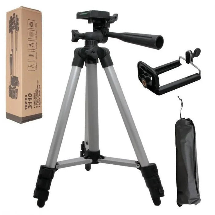 Штатив для телефона и фотоаппарата Tripod 3110 PRO портативный трипод 0,35-1.02м высота. Цвет: серебряный