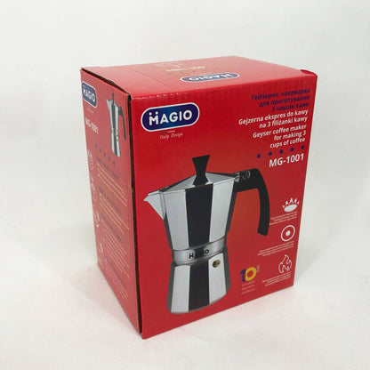 Гейзерная кофеварка Magio MG-1001 150 мл, гейзерная турка для кофе, гейзерная кофеварка из нержавейки