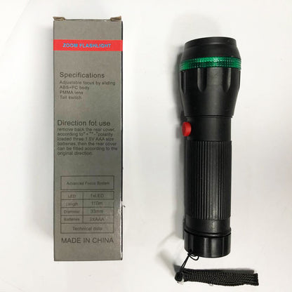 Ручний ліхтарик на батарейках (3хААА) з функцією зуму, кишеньковий міні ліхтар лід ліхтар переносний гарний