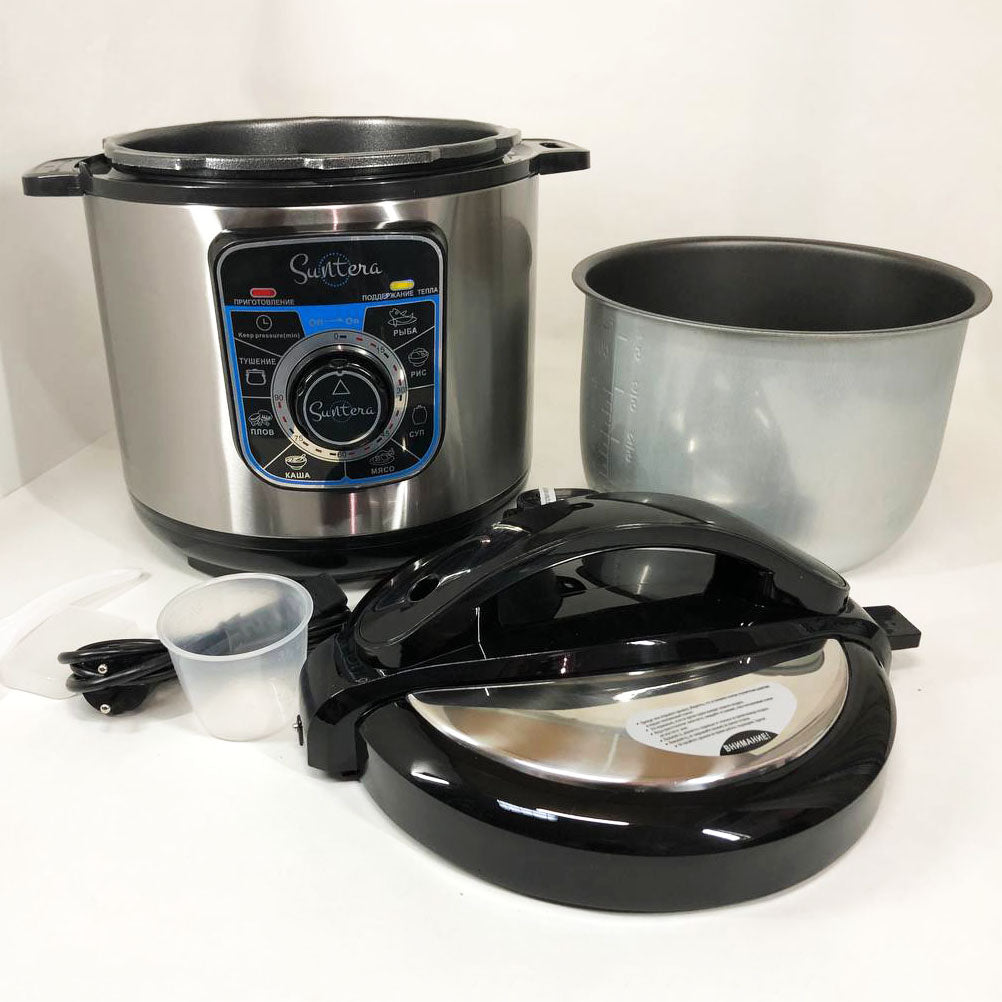 Мультиварка-скороварка SUNTERA SPC-1100 1000 Вт, пароварка для кухни бытовая, антипригарные рисоварки