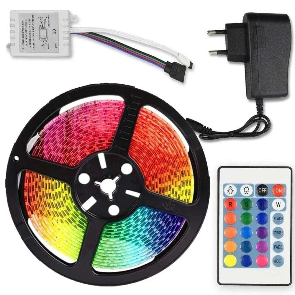 Светодиодная лента SMD 5050 RGB LED 2 м IP65 с пультом и блоком питания USB, 2м, Лента светодиодная 5050