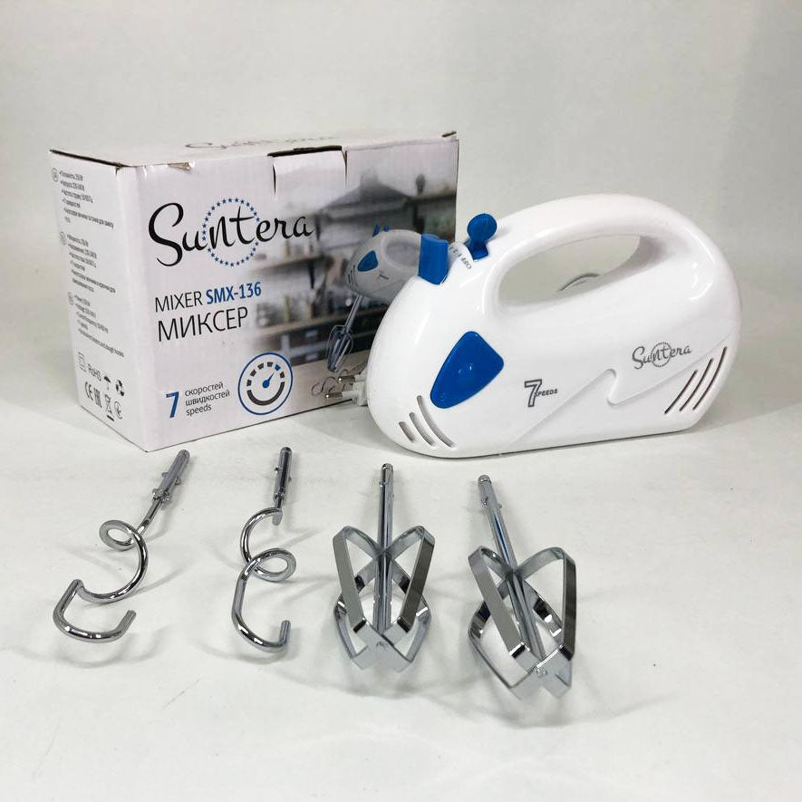 Миксер/Блендер Suntera SMX-136 300 Вт, Хороший миксер, Лучший ручной миксер, Ручной миксер для кухни