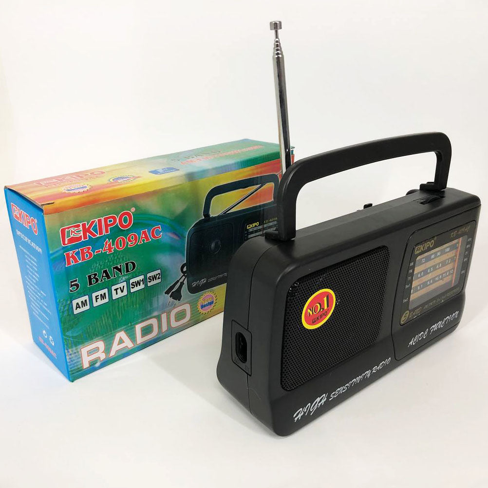 Радіоприймач Kipo KB-409AC потужний радіо FM c usb живлення від батарейки R20 або від мережі Чорний