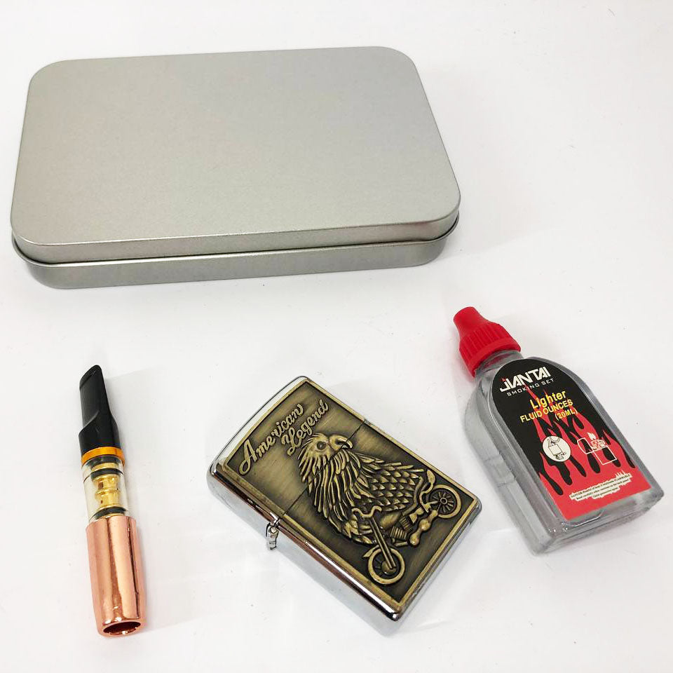 Зажигалка бензиновая в подарочной коробке N5, ветрозащитная зажигалка, зажигалка бензин