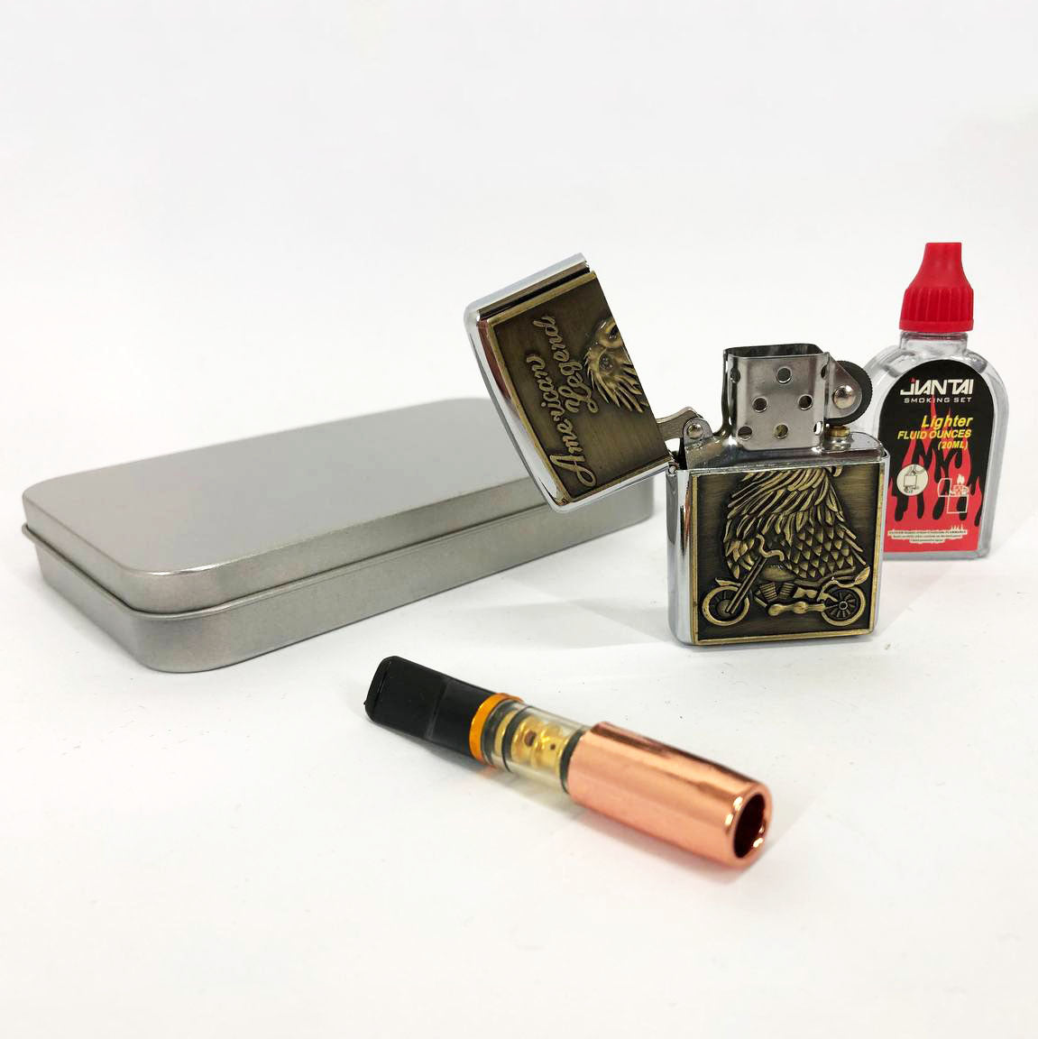 Зажигалка бензиновая в подарочной коробке N5, ветрозащитная зажигалка, зажигалка бензин