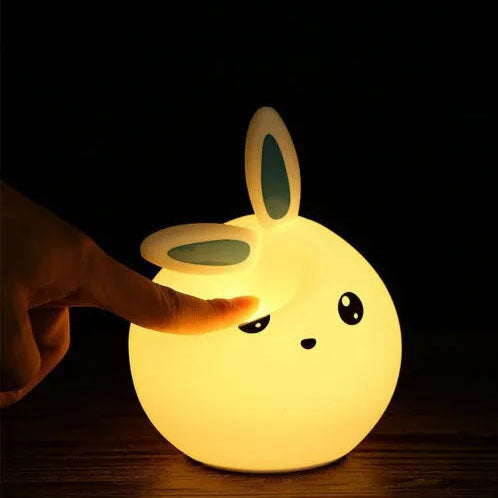 Силиконовый Ночник светильник ЗАЙЧИК детский LED лампа 7 цветов с АККУМУЛЯТОРОМ