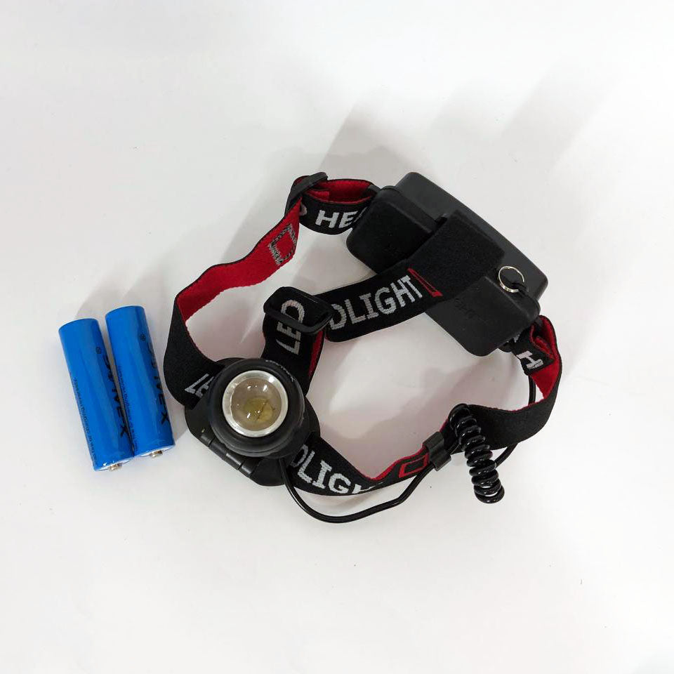 Фонарь налобный светодиодный водонепроницаемый с 2 аккумуляторами Bailong BL-T06B-P90, головной фонарик