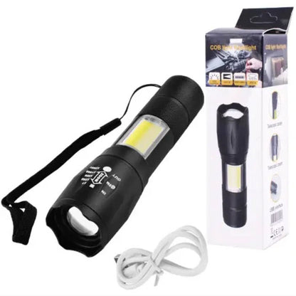 Фонарик аккумуляторный ручной Bailong BL-29 диод T6 + COB зарядка от USB, фонарик led, водонепроницаемый