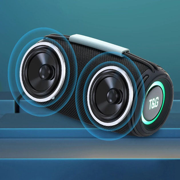 Bluetooth-колонка TG657 с RGB подсветкой 1500 mAh, Bluetooth колонка для хорошей музыки. Цвет: черный