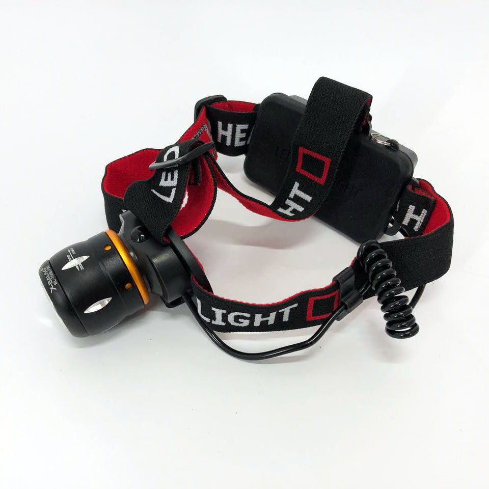 Фонарь налобный светодиодный водонепроницаемый с 2 аккумуляторами Bailong BL-T06B-P90, головной фонарик