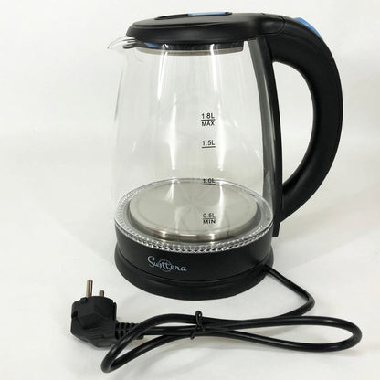 Стеклянные электрические чайники с подсветкой Suntera EKB-322B 1500 Вт чайники с подсветкой. Цвет: черный