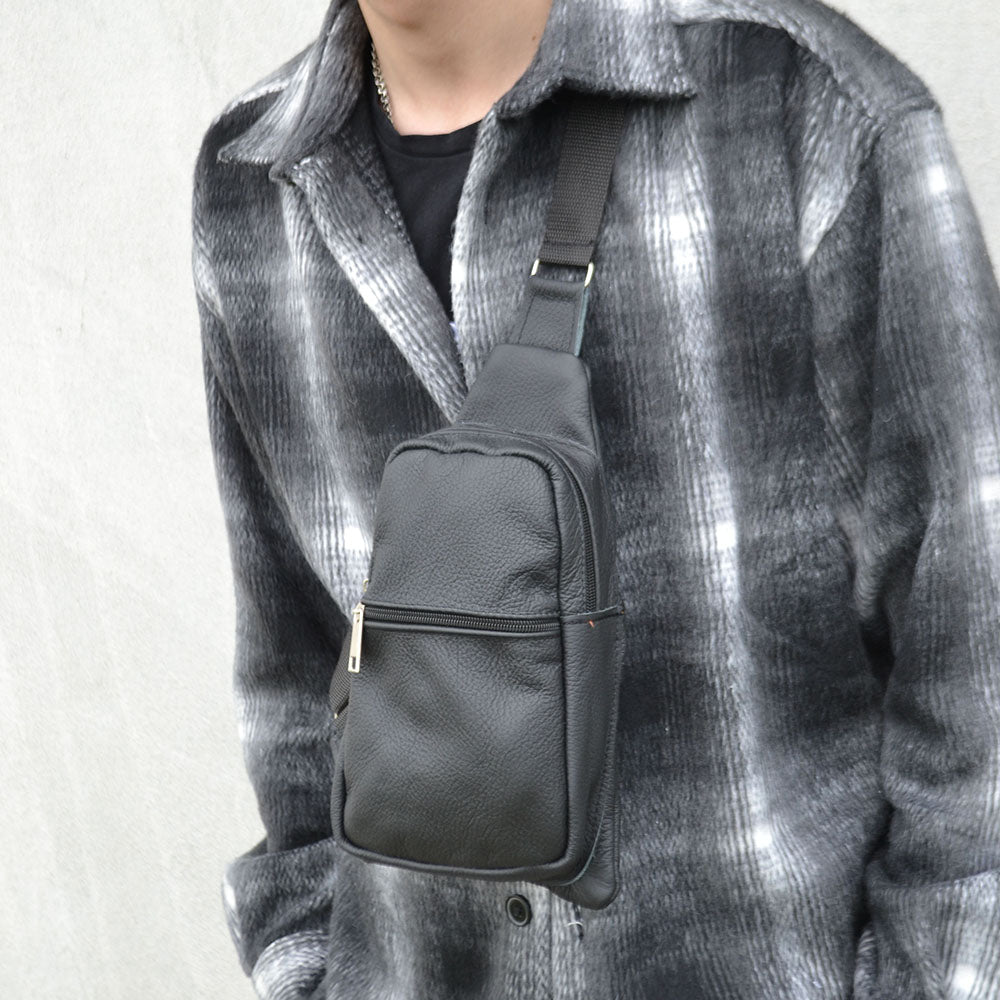 Сумка из натуральной кожи, слинг мужской черный, барсетка, кросс боди, Практичная сумка-мессенджер