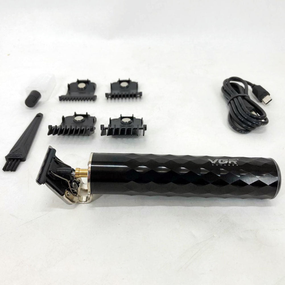 Машинка для стрижки с триммером VGR V-170 для волос, усов и бороды, беспроводная со сменными насадками