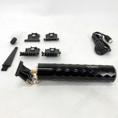 Машинка для стрижки с триммером VGR V-170 для волос, усов и бороды, беспроводная со сменными насадками