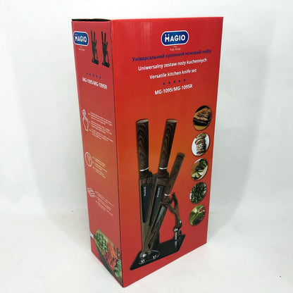 Набір ножів Magio MG-1095 5 предметів, Поварські кухонні ножі набір, Набір ножів для кухні