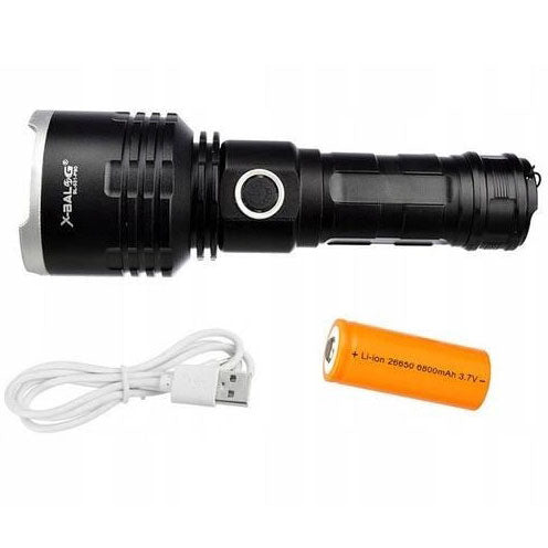 Фонарь полицейский X-Balog BL-531-P90 1х26650 8800mah USB/microUSB/ 3хААА R3 функция Power Bank