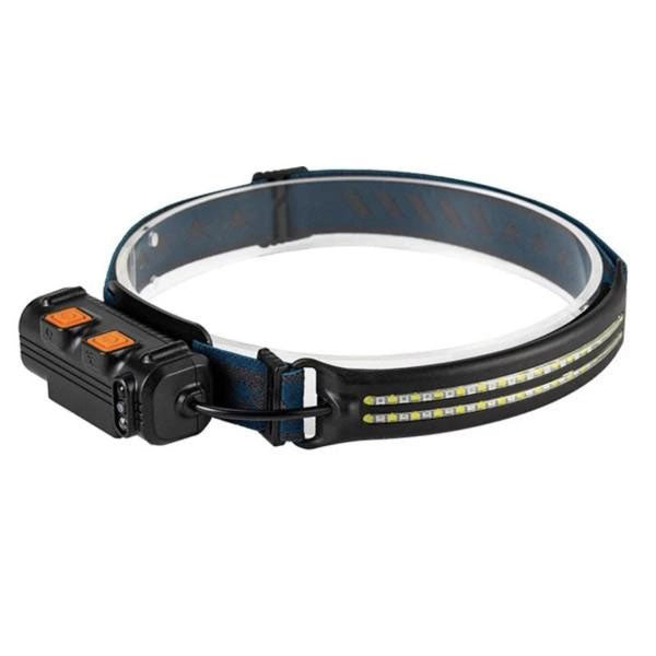 Фонарь налобный аккумуляторный BL-W691-2COB (white/red/RGB) с датчиком движения, мощный налобный фонарь