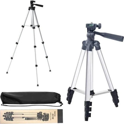 Штатив для телефона и фотоаппарата Tripod 3110 PRO портативный трипод 0,35-1.02м высота. Цвет: серебряный
