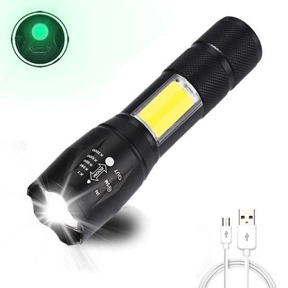 Фонарик аккумуляторный ручной Bailong BL-29 диод T6 + COB зарядка от USB, фонарик led, водонепроницаемый