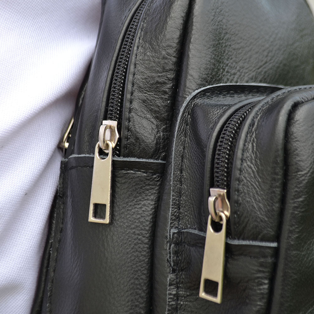 Сумка из натуральной кожи, слинг мужской черный, барсетка, кросс боди, Практичная сумка-мессенджер