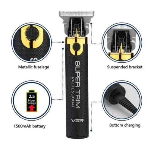 Машинка для стрижки VGR V-082 аккумуляторная беспроводная профессиональная + 3 насадки триммер для волос