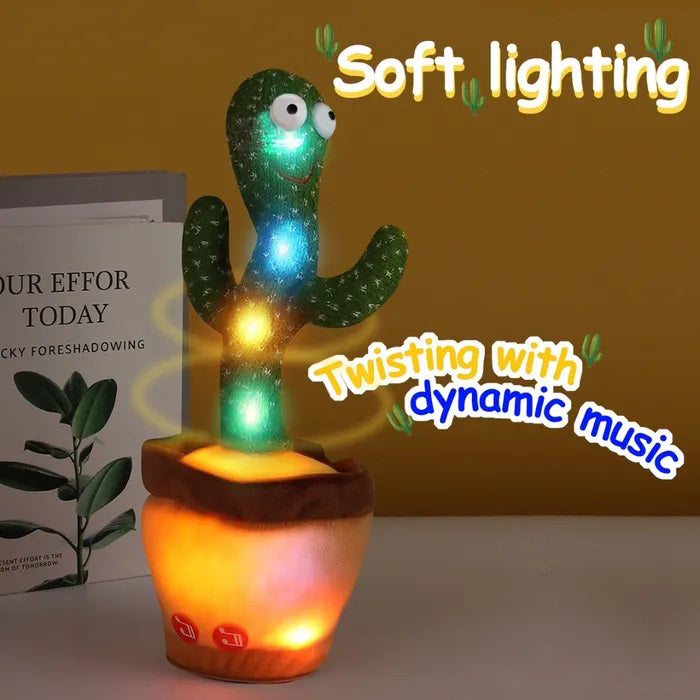 Интерактивная игрушка Dancing cactus говорящий танцующий кактус, мягкая игрушка кактус, Плюшевый кактус