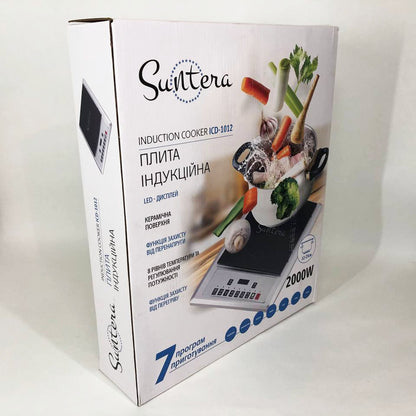 Плитка индукционная Suntera ICD-1012, 2000 Вт, индукционная плита мини, электроплита инфракрасная