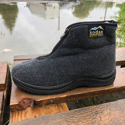 Черевики чоловічі утеплені на застібці 41 розмір, повстяні бурки, домашні чоловічі валянки. Колір: сірий