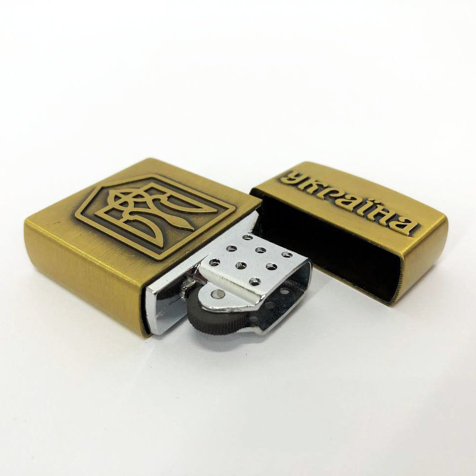 Зажигалка кремниевая патриотическая Украина 4550. Цвет: золотой