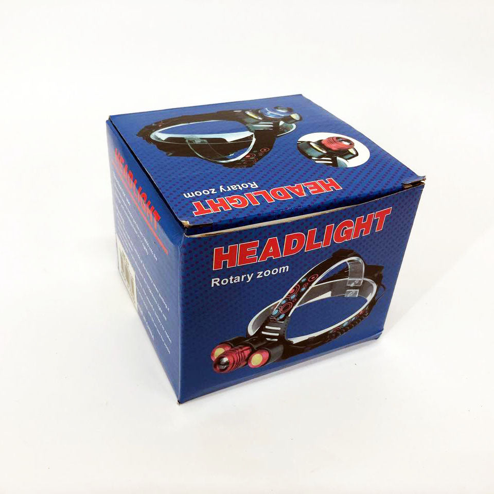 Универсальный налобный фонарь 2117-T6+2COB 2х18650 3 светодиода 4 режима работы свечение 1500 люмен