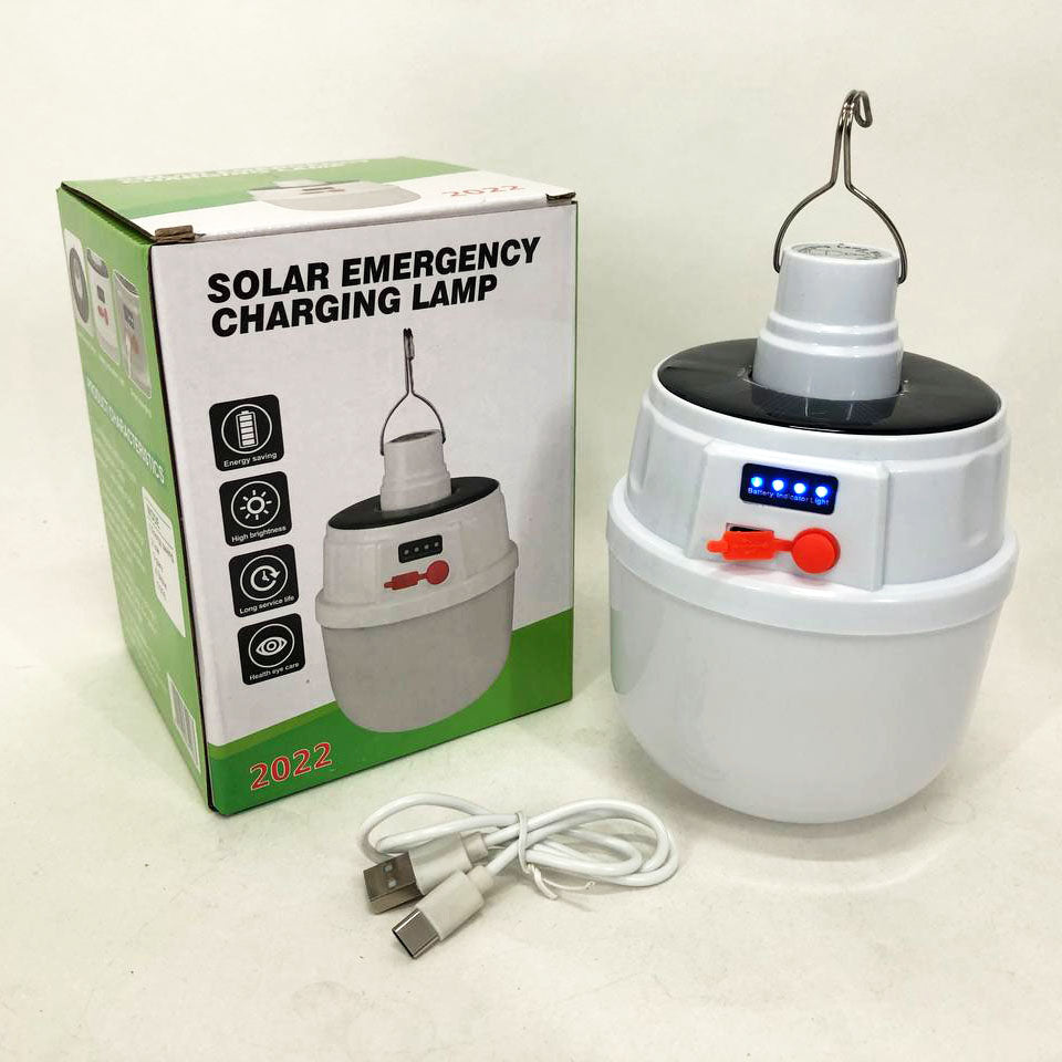 Аккумуляторная кемпинговая LED лампа светильник JD-2022 с солнечной панелью, кемпинговый фонарь-лампа