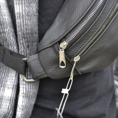 Качественная бананка из натуральной кожи, сумка мужская - женская кожаная барсетка.